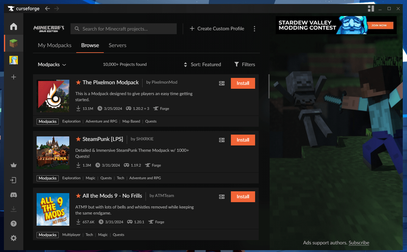 CurseForge - Minecraft Launcher